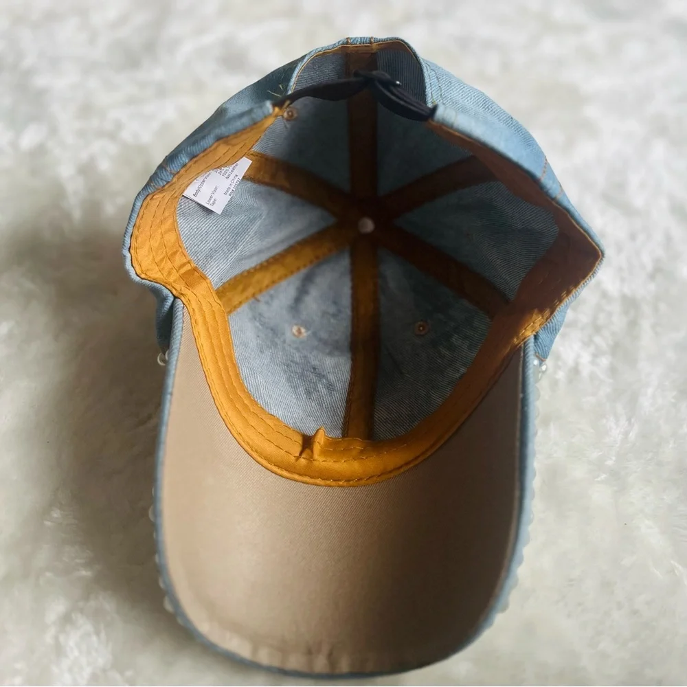 Y2K Blue Rhinestone Baseball Hat - Picture 8 of 10